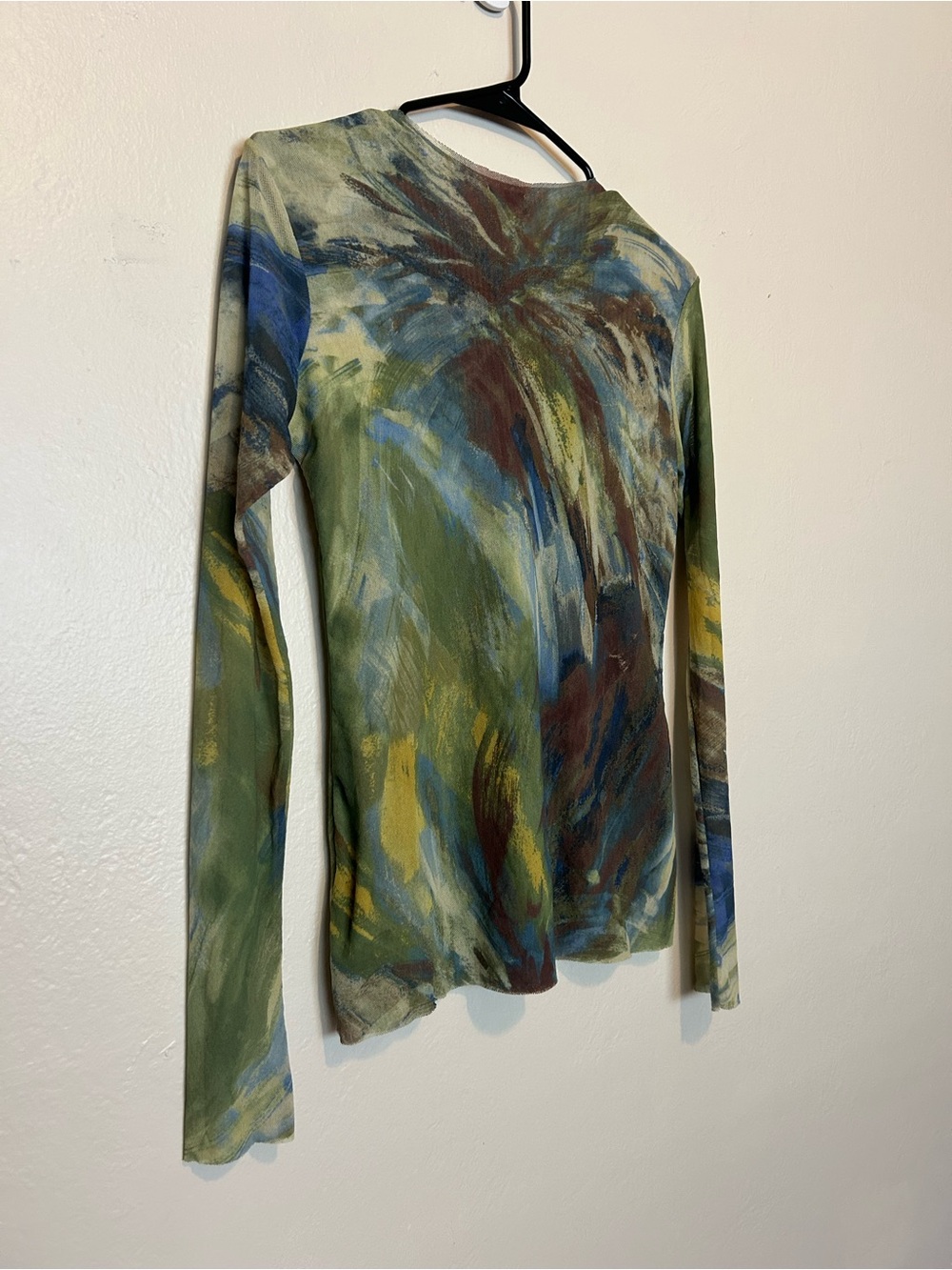 Mesh Green Multi-Color Long-Sleeve Tee - Picture 7 of 9